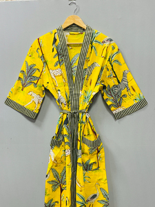 Kimono de Algodón de Lujo con Estampado Floral, para Verano e Invierno, con Cordón Ajustable, Regalo para Damas de Honor, Ropa de Estar por Casa y Playa - Product Image 3