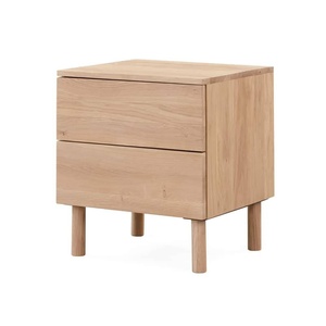 Mesita de Noche Moderna de Madera de Teca con Cajón y Estante, Fabricante y Proveedor Mayorista OEM ODM - Product Image 1
