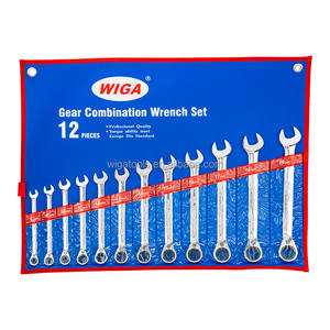 Juego de Llaves de Trinquete con Cabeza Curva WIGA-15PC, Reversibles, Métricas, de Acero CR-V, de Precisión, para Mantenimiento de HVAC y Refrigeración - Product Image 1