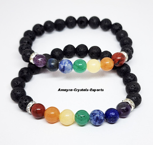 Natural Gemstone Black Obsidian Beaded <b>Bracelet</b> for Business Gift Buy Agate Items Wholesale From Amayra <b>Crystals</b> Exports India - Product Image 6