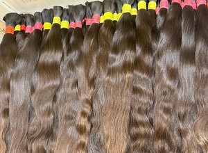 Cabello Humano Ondulado Natural de 12 Pulgadas, Color Marrón Claro, Cabello Indio Remy Virgen para Trenzas, Cabello de Una Sola Capa Sin Trama, Extensiones de Cabello Suaves y Naturales - Product Image 3