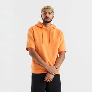 Sudadera con Capucha de Manga Corta para Hombre, 100% Algodón, con Forro Polar Transpirable, Invierno, 2 Piezas, Diseño Personalizable OEM, Superventas - Product Image 4