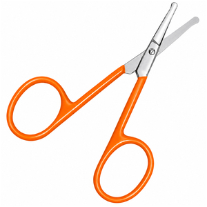Ciseaux de manucure à pointe ronde en acier inoxydable à faible MOQ, logo personnalisé, durables, pour la coupe des poils du visage, de la moustache et du nez pour adultes - Product Image 5