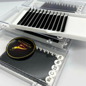 ขนตาปลอมแบบพัดสำเร็จรูป PBT Cashmere Matte Black Spike Cluster Lashes ของเกาหลี รุ่น D ขนตาปลอมแบบพัดสำเร็จรูป ความยาวแบบผสม ขายส่ง - Product Image 1