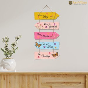 Arya - Decoración de Pared Moderna con Frases Motivacionales, Diseño Floral, Forma Rectangular, Material MDF - Product Image 2