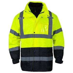 Sweat à capuche de sécurité haute visibilité 2026, conforme à la norme ANSI Classe 3, vêtement de travail haute visibilité, pull-over personnalisable avec logo, pour le secteur de la construction - Product Image 1