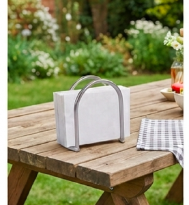 Porte-serviettes en métal au design élégant, finition argentée, pour restaurants, hôtels, vaisselle de table et usage élégant lors des dîners - Product Image 4