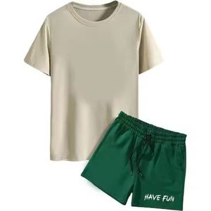 Custom Acid Wash DTG Print Summer T-Shirt Shorts Set 2-Piece Polyester/Cotton Blend Quick Dry High Quality 300GSM Casual Men - Product Image 3