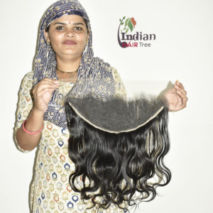 Extensiones de Cabello Humano Ondulado Profundo 13*4 con Cutícula Alineada, Doble Trama, Sin Procesar, del Fabricante Indian Frontal - Product Image 1