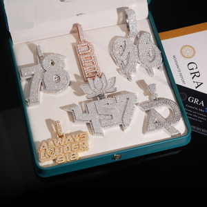 Pendentif hip-hop en moissanite serti de pierres, bijou de luxe style streetwear pour homme et femme, idéal pour les soirées et la mode. - Product Image 4