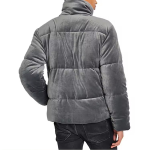 Veste d'hiver personnalisée chaude à manches régulières, rembourrée, épaisse, à col montant, longueur normale, pour homme, coupe oversize, à capuche, 100% duvet - Product Image 2