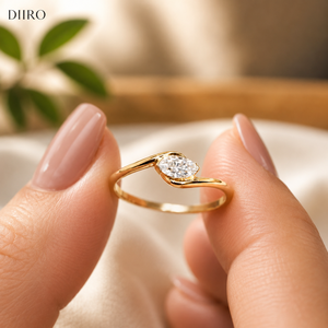 Anillo de compromiso de lujo con diamante solitario en forma de marquesa para mujer, chapado en oro amarillo, con moissanita ovalada. - Product Image 4