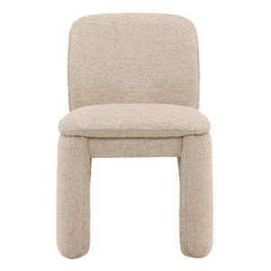 Silla de Comedor Moderna Tapizada en Tela, Silla Lateral Acolchada, Asiento de Comedor Beige para el Hogar, Hotel, Sala de Estar - Product Image 3