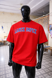 T-shirt Homme Rouge en Jersey 100% Coton Lourd de Haute Qualité, Coupe Oversize à Épaules Tombantes, Manches Courtes, Style Streetwear, Infroissable - Product Image 5