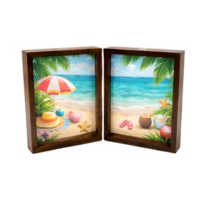 Custom Wooden Double Photo <b>Frame</b> Tabletop Folding <b>Picture</b> <b>Frame</b> for <b>Wedding</b> Couple Gift - Product Image 1