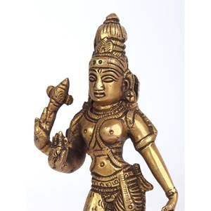 Ardhanarishvara ไอดอลอินเดียทำด้วยมือขนาด6นิ้วในประติมากรรมทองเหลืองอินเดียสำหรับให้เป็นของขวัญ - Product Image 2