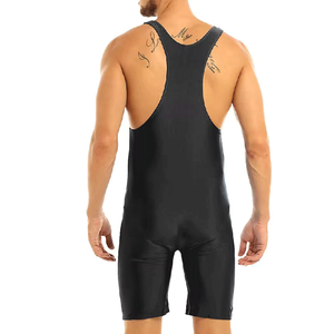 Custom Sublimation Spandex Polyester <b>Wrestling</b> <b>Singlet</b> with Automated Cutting Lightweight Compression Sportswear - Product Image 5
