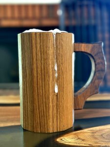Modern Handcrafted Wooden Beer <b>Mug</b> Geometric Natural Wood Tankard Premium Rustic Beer Coffee Tea Drinking <b>Mug</b> for Home Bar - Product Image 2