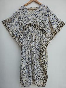 Super Quality Cotton <b>Kaftan</b> for Women Indian Print Sweet Natural Waist Loose Fit Summer Casual Wear Latest Summer Design <b>Kaftan</b> - Product Image 2