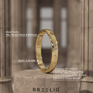 Bague en or blanc avec diamants, bijoux minimalistes de luxe, alliance avec petits diamants ronds, alliance intemporelle - Product Image 2