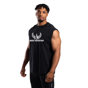 Débardeur sans manches noir délavé pour homme en coton premium, coupe athlétique, idéal pour la gym, l'entraînement, le streetwear décontracté et les activités estivales - Product Image 3