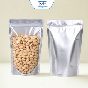 Sachet Doypack LAH anti-humidité avec fenêtre transparente, imprimé sérigraphié pour noix et aliments, refermable avec fermeture éclair - Product Image 1