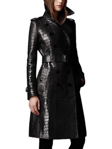 Manteaux longs en cuir de vachette très demandés, vestes en peau de mouton tendance pour l'hiver, manteaux longs classiques en cuir véritable pour femmes, vente en gros - Product Image 5