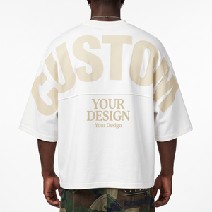 Camiseta Oversize de Algodón French Terry para Hombre, Estilo Urbano, Hombro Caído, Manga Corta, 300g, Transpirable, Venta al por Mayor B2B, Fábrica OEM - Product Image 1