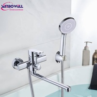 Ensemble de robinets économiques en acier inoxydable chromé pour lavabo de salle de bain, robinet d'évier de cuisine, système de douche, robinets de bain et de douche