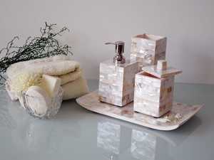 Marble & Antique Look Resin Durable Eight-piece Elegant Soap <b>Bathroom</b> Accessories <b>Set</b> - Product Image 2