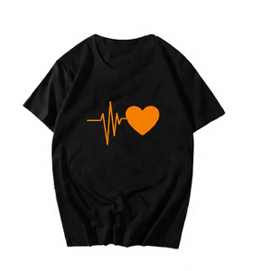 T-shirt décontracté à manches courtes pour homme Heartbeat Pulse Line, coupe classique, col rond, jersey en coton, écologique, respirant, séchage rapide - Product Image 5