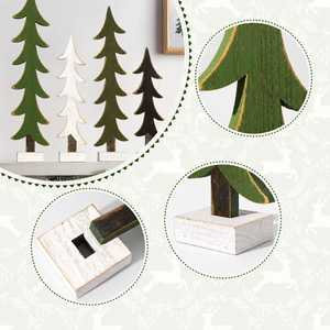 Árbol de Navidad de Madera Miniatura de Alta Calidad, Decoración Rústica para Mesa, Escritorio, Estante, Oficina y Navidad - Product Image 2