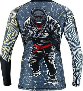Ensemble short et rashguard MMA pour hommes en gros – Personnalisé, polyester et élasthanne, léger et respirant pour BJJ, Jiu Jitsu, Kickboxing, Muay Thai - Product Image 3