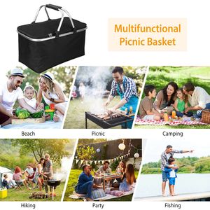 Borsa Termica Pieghevole da 30L per Picnic, Consegna Cibo e Conservazione Alimenti, con Struttura in Alluminio per Uso al Supermercato - Product Image 6