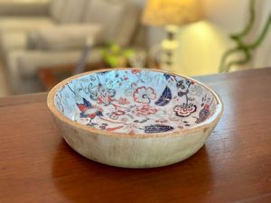 Bol décoratif en bois de manguier pour servir des fruits, des chips, des gâteaux, pour table basse, comptoir, présentoir, bol à clés, vaisselle, cuisine, salon - Product Image 2