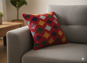 Housses de coussin de canapé modernes en chenille tissées à la main par Coral Weavers avec fermeture éclair et motifs géométriques personnalisés pour la maison et l'hôtellerie - Product Image 5