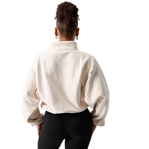 Veste zippée en polaire pour femme, couleur crème, douce et chaude, manches longues, décontractée, pour la maison ou l'extérieur, confort quotidien - Product Image 4