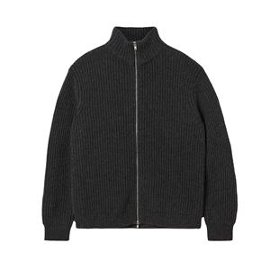 <b>Mens</b> Full Zip Mock Neck <b>Cardigan</b> Cotton knitted front metal zipper closure with puller ong sleeves with ribbed cuffs and hem - Product Image 6