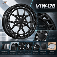 Jantes forgées à rayons multiples 18-22 pouces, finition noir brillant avec accents usinés VIW-178 pour BMW Audi Mercedes-Benz