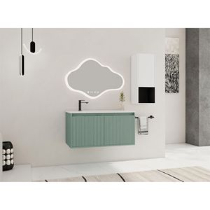 Meuble-lavabo flottant de 36 pouces avec vasque en résine en forme de goutte, armoire latérale à fermeture douce, combinaison C-00212WHK 05836GGE - Product Image 4
