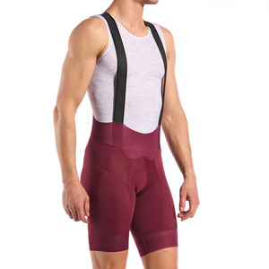 Cuissard de cyclisme pour homme bordeaux avec bande blanche, respirant et performant - Product Image 2