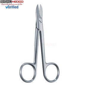 Tijeras Beebee Crown de 4.25" / 10.5 CM, Rectas, con un Lado Dentado, Manuales, de Acero Inoxidable Alemán, Instrumento Quirúrgico Dental - Product Image 1