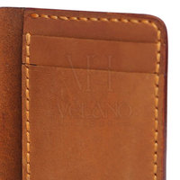Dompet Kulit Asli untuk Pria Dompet Kulit Vintage Crazy Horse Pria Tempat Kartu Tipis Logo Kustom Dompet Kulit Asli