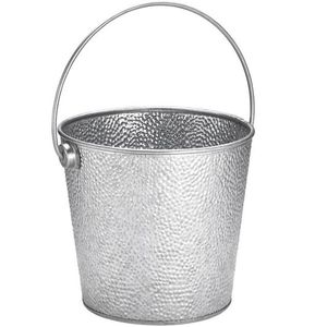 Seau à glace argenté de 5 litres avec poignées en corde, qualité alimentaire, pour comptoir de bar, présentation de boissons, refroidissement du vin, style vintage - Product Image 6
