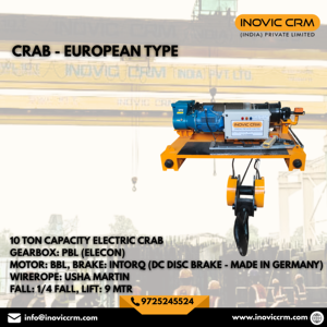 Treuil électrique à engrenages pour crabe de 10 tonnes avec frein BBL et frein à disque Intorq DC (Allemagne), câble métallique de 9 m, Usha Martin - Product Image 3