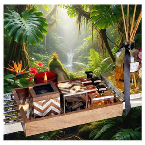 Ramadan Special Arabic Style Mother of Pearl Inlay Incense Bakhoor Burner Set with Tray for Home Decor <b>Pine</b> & Rose Scent Mubkhar - Product Image 3