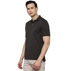 Polo court pour homme en jersey 100% coton, tricoté, couleur unie personnalisée, séchage rapide, respirant, écologique, décontracté, taille plus - Product Image 3