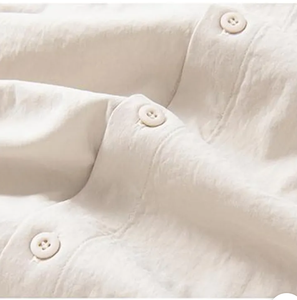 Chemise en lin/coton respirante et écologique pour homme, coupe décontractée, à manches longues, style surchemise, vente en gros - Product Image 4