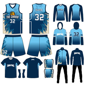 ชุดกีฬาบาสเก็ตบอลแบบขายส่งสำหรับทุกเพศ แพ็คเกจเสื้อยืดกันน้ำแบบดิจิทัล ป้องกันแบคทีเรีย เสื้อฝึกซ้อม พร้อมกระเป๋า - Product Image 6