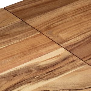 Silver <b>Stainless</b> <b>Steel</b> and Solid Acacia Wood Console <b>Table</b> Standard Size - Product Image 6